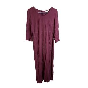 J. Jill Pink 100% Rayon Midi Spring Summer Dress Women's Small‎ Made In USA